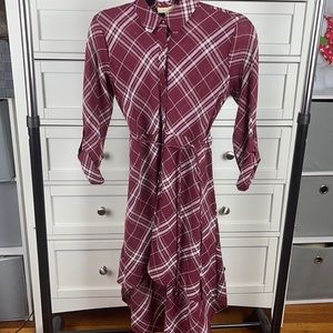 Button down plaid dress